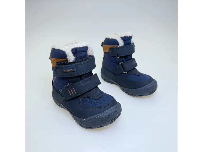 Detské teplé pohodlné vodeodolné topánky Kert denim