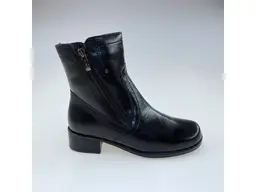 Dámske kvalitné teplé čierne pohodlné členkové topánky BUT310-60