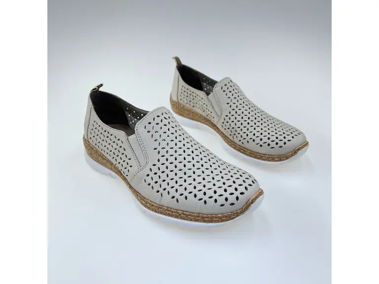 Dámske pohodlné letné béžové mokasíny N4251-60