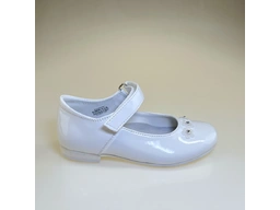 Detské elegantné biele baleríny KMK258-10